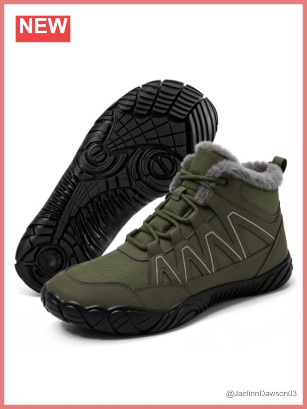 Women's Waterproof Hiking Boots Anti Slip Faux Fur Winter Ankle Boots